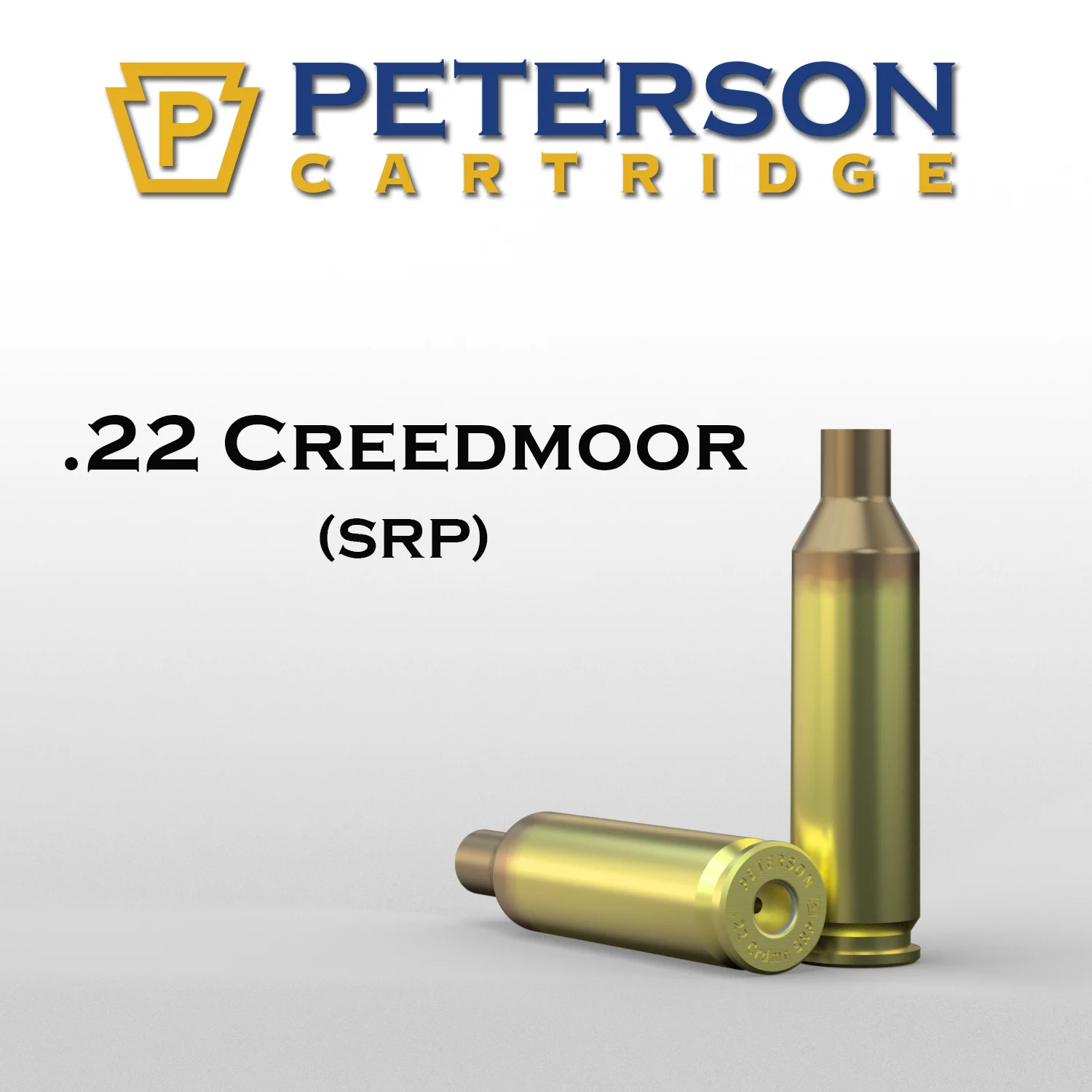 Peterson 22 Creedmoor Large Primer Brass (Bulk Bag of 50
