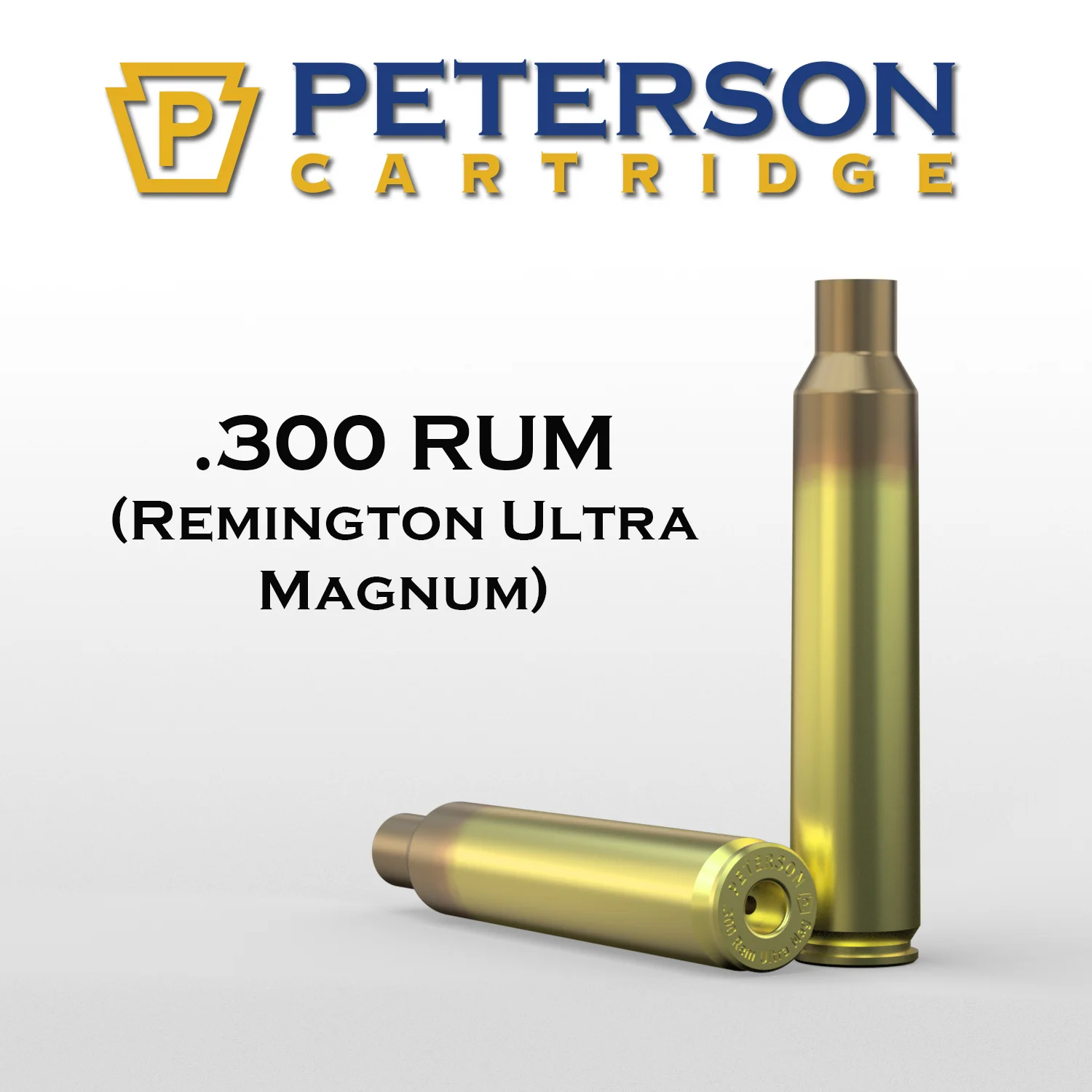 Peterson Cartridge 300 RUM Unprimed Brass, 50ct