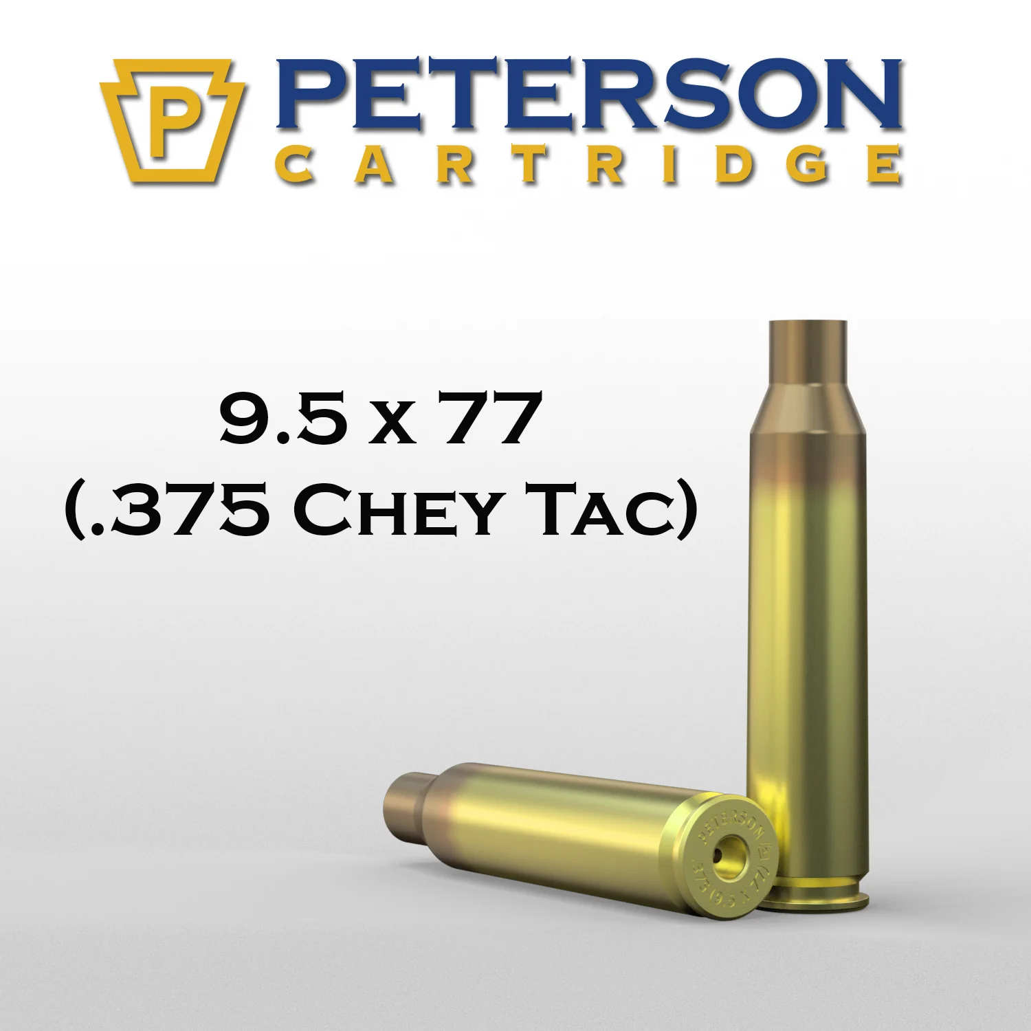 Peterson Cartridge 375 CheyTac (9.5x77) Unprimed Brass 50ct