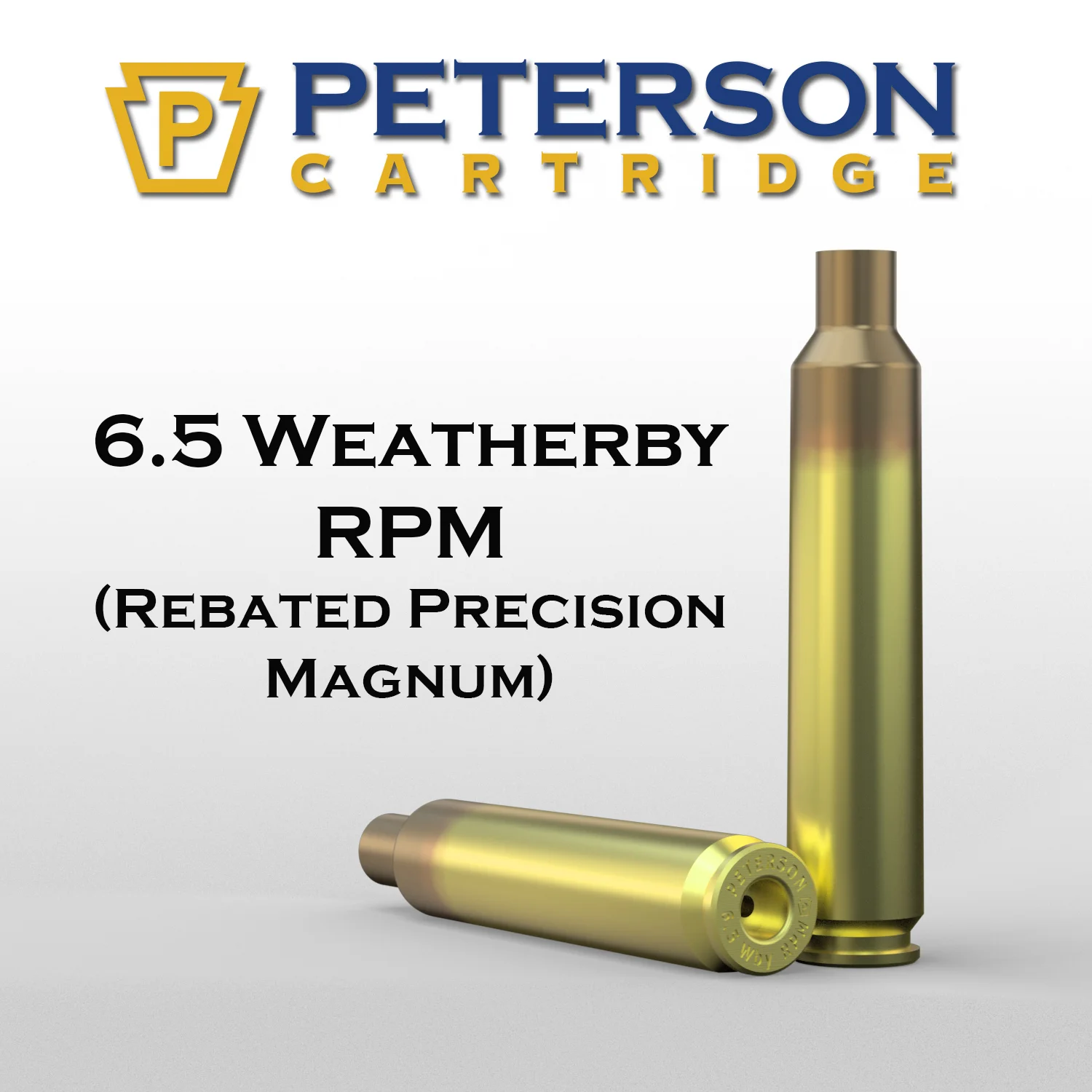 Peterson Cartridge 6.5 Weatherby RPM Unprimed Brass, 50ct
