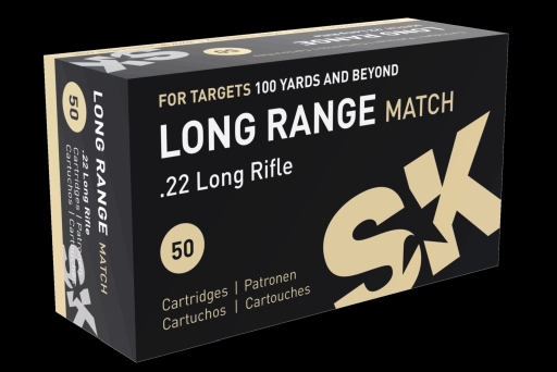 SK Long Range Match Rimfire (Tan Box) .22 LR, 40gr  Ammunition 500ct brick
